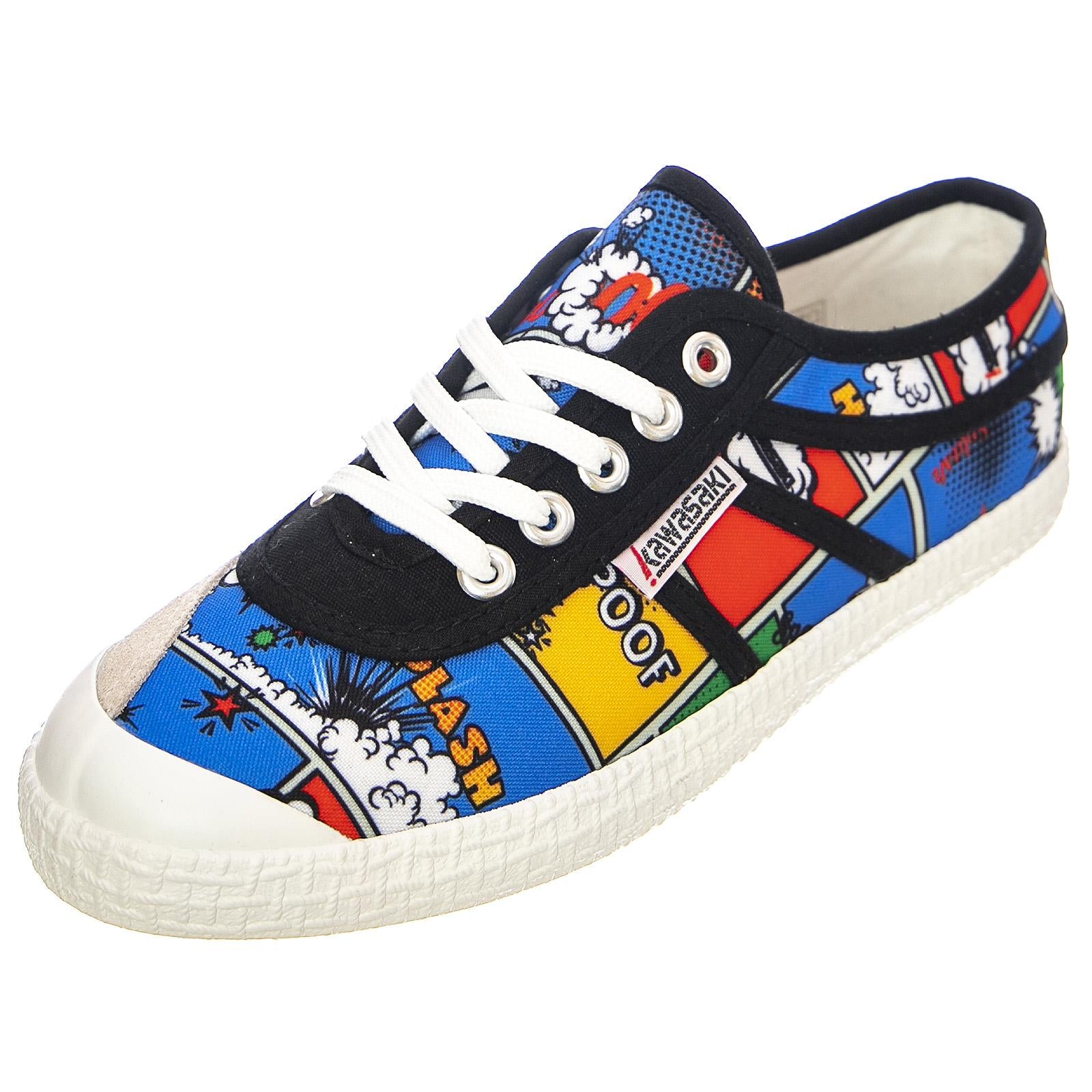Kawasaki Cartoon Womens Casual Shoes in White Black - 6 US | Fashion Sneakers