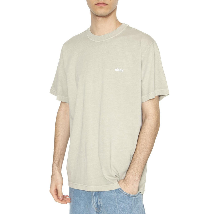 Lowercase Pigment Tee SS Green - Maglietta Girocollo Uomo Verde 131080353-ABS  OBEY 