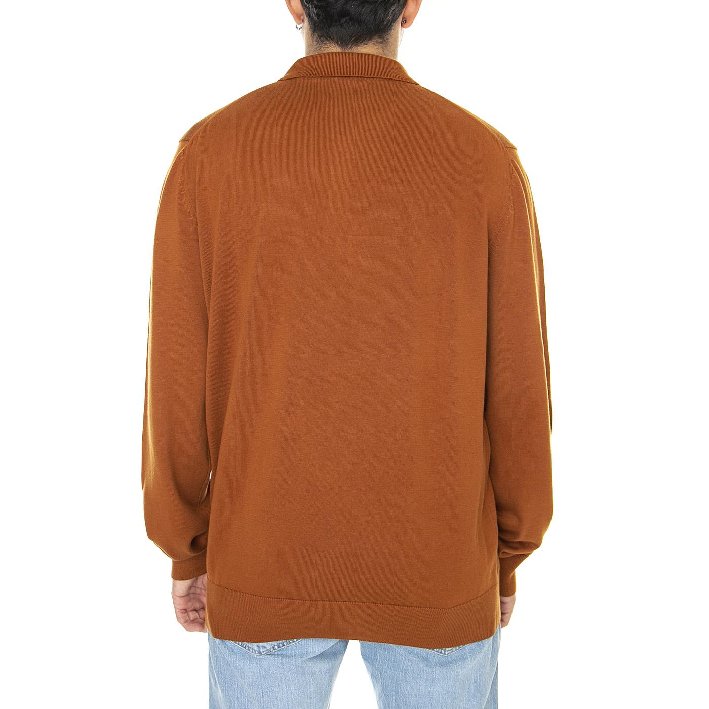Signature Long Sleeve Polo Caramel - Polo Maniche Lunghe Uomo Marrone 63353-371  BEN SHERMAN 