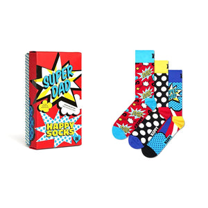 3-Pack Super Dad Socks Gift Set 4300 - Set da Tre Paia di Calzini Multicolore XFAT08-4300  HAPPY SOCKS 