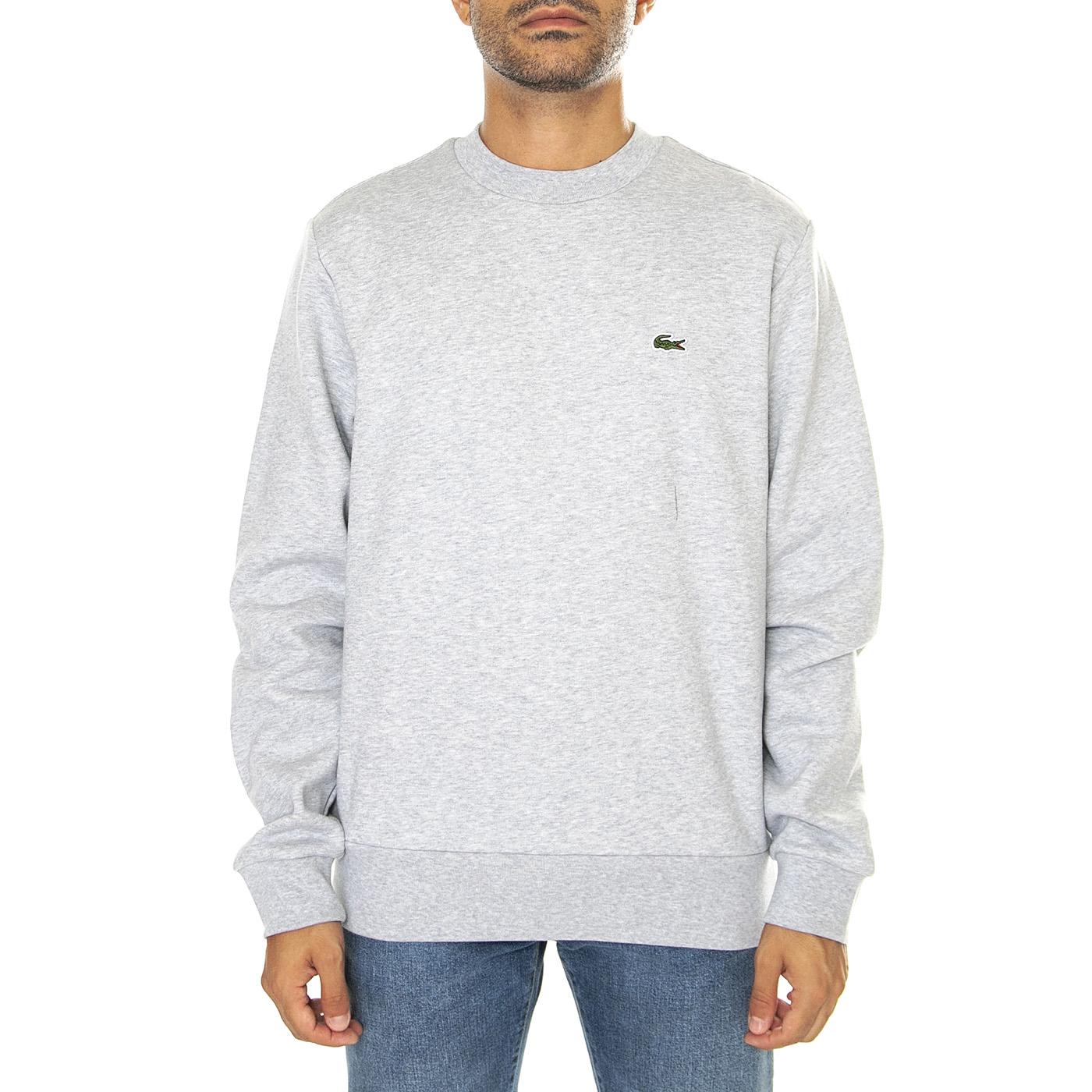 Sweatshirt SH9608-CCA - Felpa Girocollo Uomo Grigia SH9608-CCA  LACOSTE 
