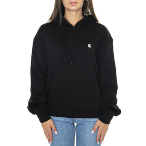W' Hooded Casey Sweatshirt Black / Silver - Felpa con Cappuccio Donna Nera I032644.0M4XX  CARHARTT WIP 