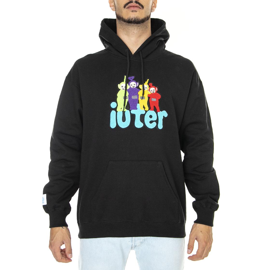 Teletubbies Patch Hoodie Black - Felpa con Cappuccio Uomo Nera 22WISH45-BLACK  IUTER 