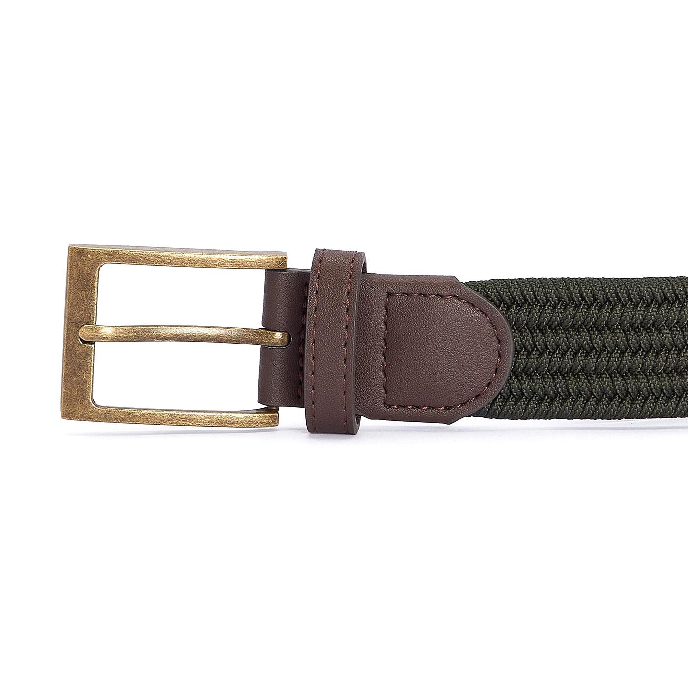 Nevis Stretch Webbing Belt Dark Olive - Cintura Verde MAC0443-DK OLIVE  BARBOUR 