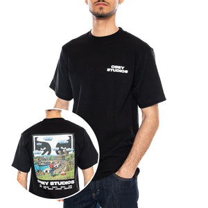 OBEY SKY FACE TEE - Maglietta Girocollo Uomo Nera 168024320 BLK OBEY 