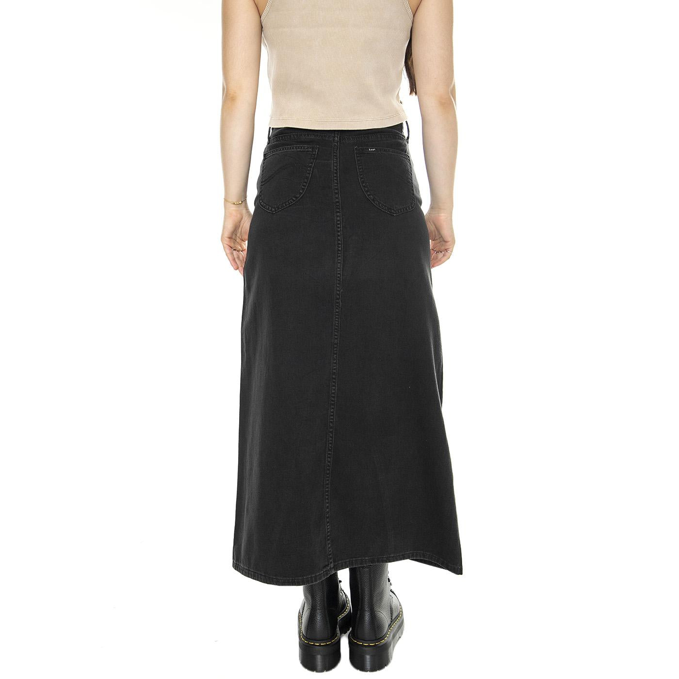 Maxi Skirt Into The Shadow Black - Gonna Nera 112348977  LEE 