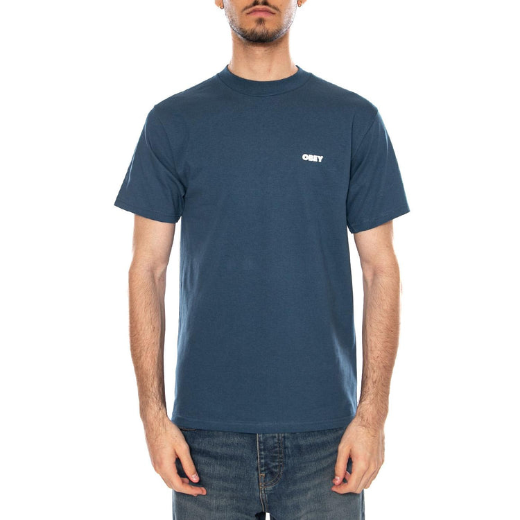 OBEY ALWAYS WATCHING TEE HARBOUR BLUE - Maglietta Girocollo Uomo Blu 165264344 HBU OBEY 