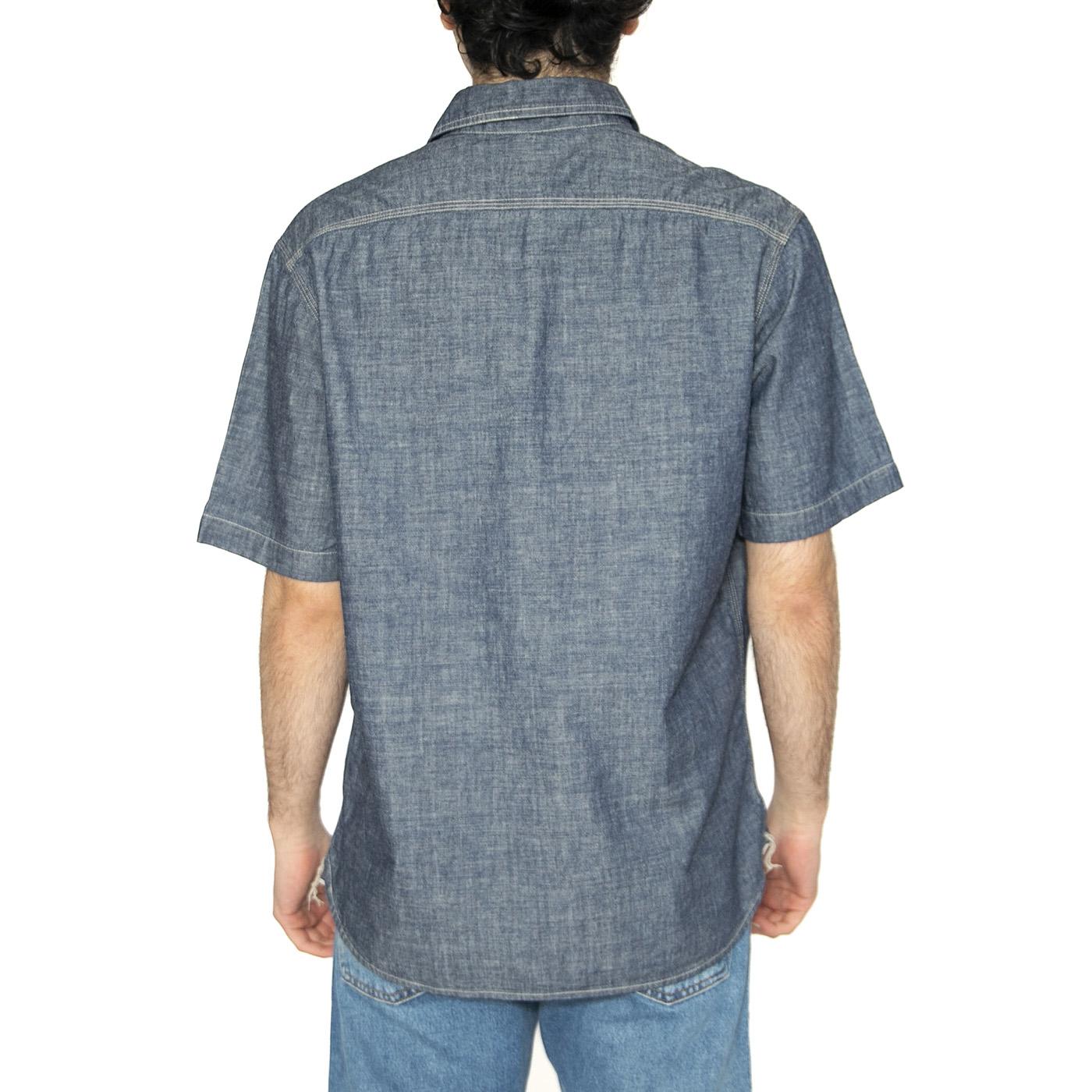 101 SS Worker Shirt Rinse Chambray - Camicia Maniche Corte Uomo Blu 112364203  LEE 
