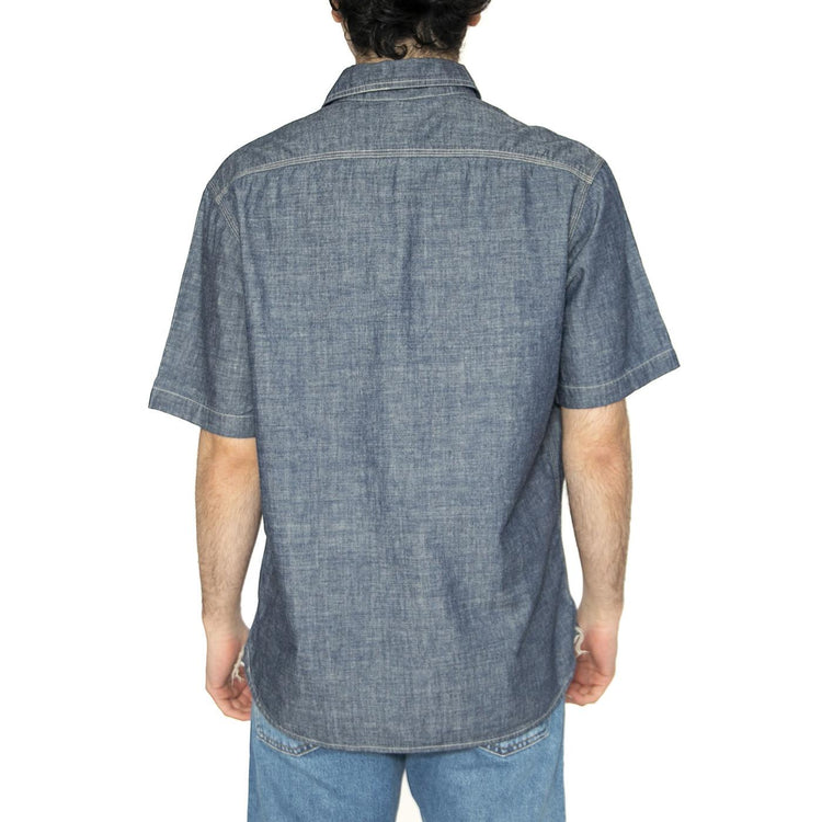 101 SS Worker Shirt Rinse Chambray - Camicia Maniche Corte Uomo Blu 112364203  LEE 