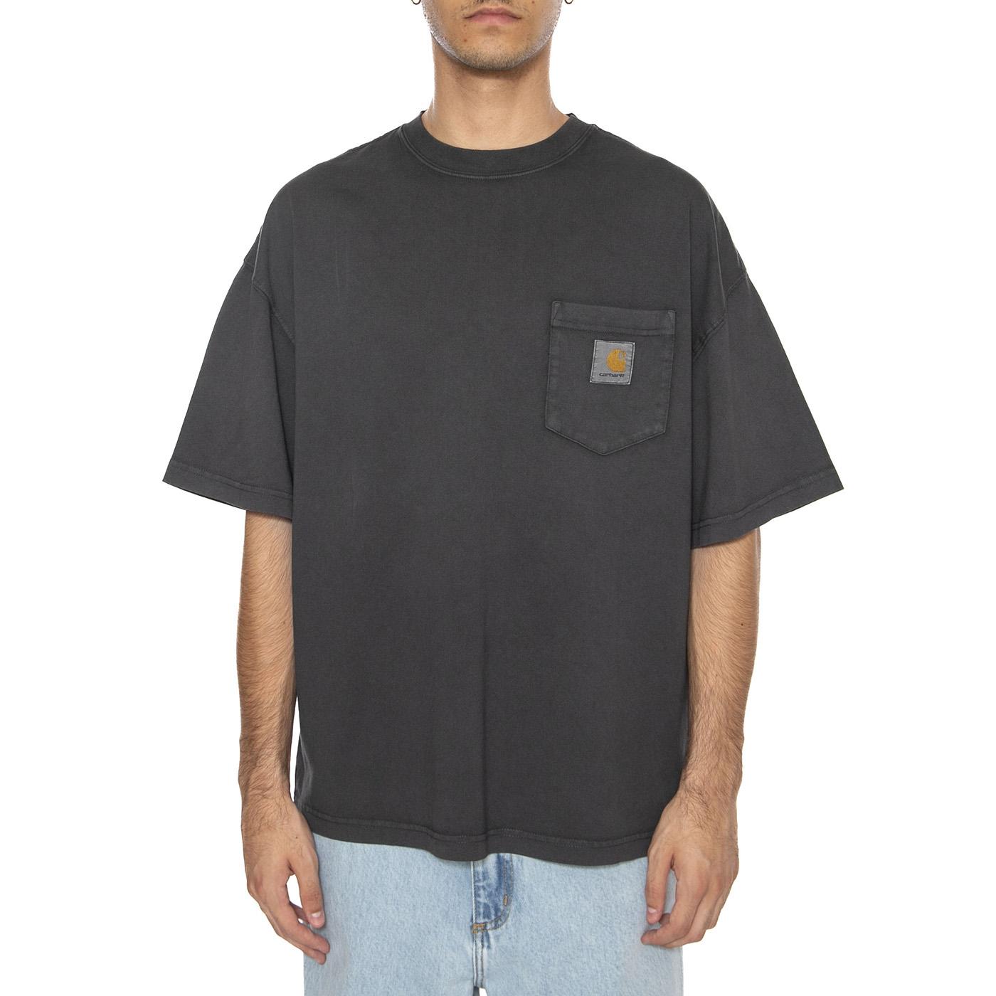 S/S Hudson Pocket T-Shirt Black - Maglietta Girocollo Uomo Nera I035140.895F  CARHARTT WIP 