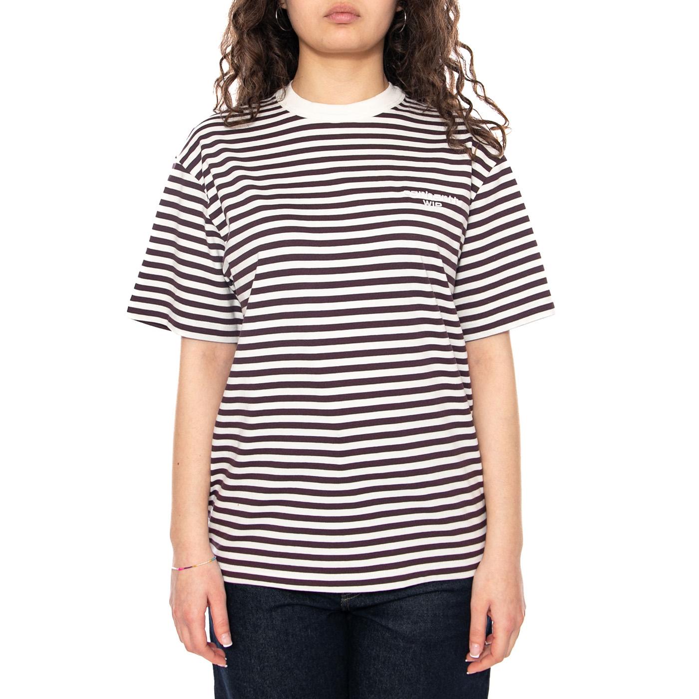 W' S/S Ezra T-Shirt Ezra Stripe, Cozy Purple - Maglietta Girocollo Donna Multicolore I036343 3KTXX CARHARTT WIP 