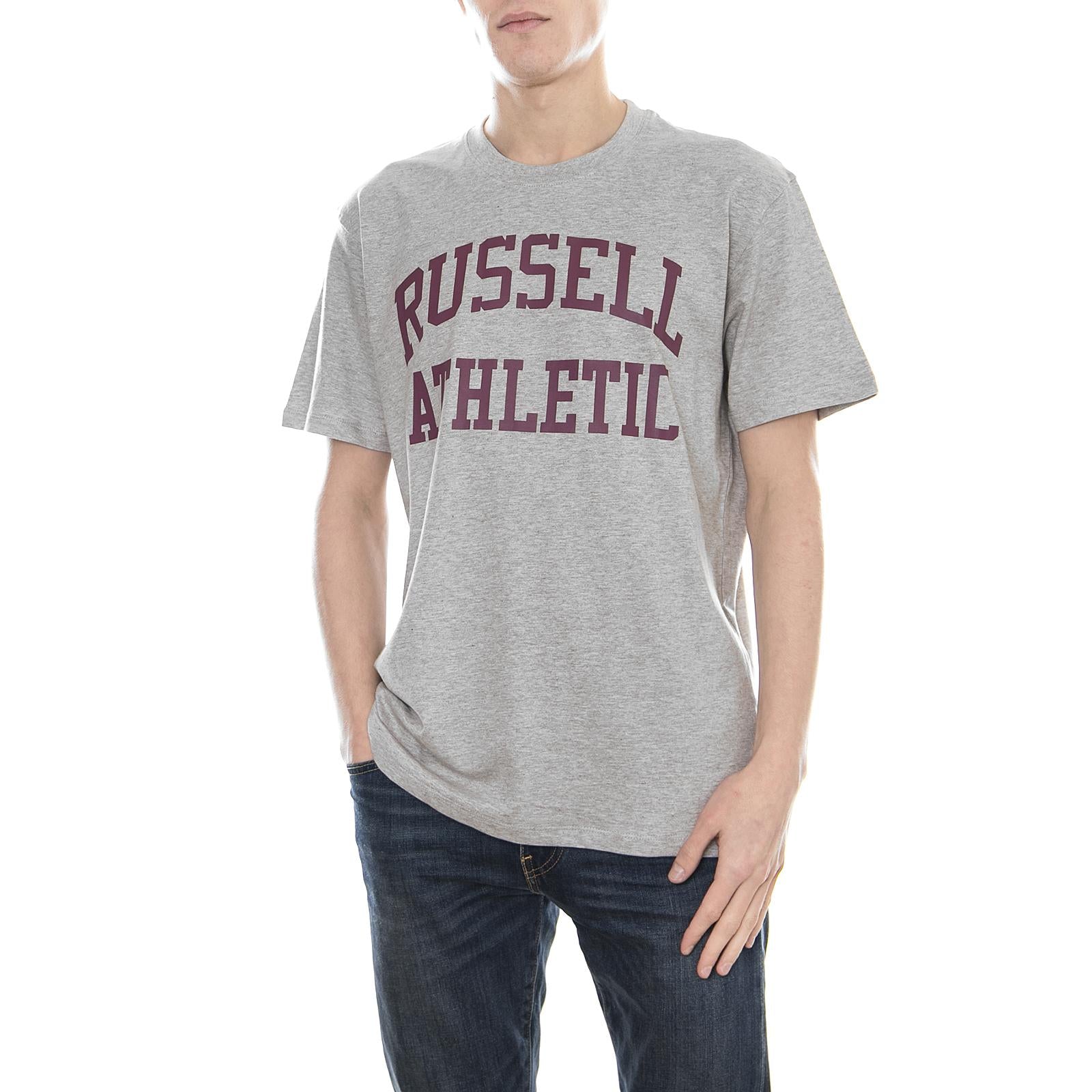 S/S CREW TEE WITH CLASSIC  ARCH LOGO PRINT A8-002-1/091-VK  RUSSELL ATHLETIC 