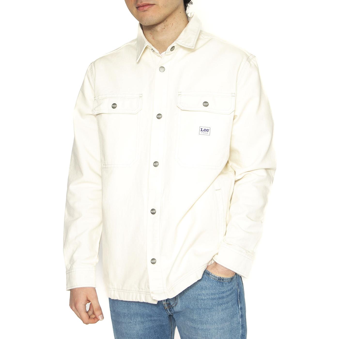 Workwear Overshirt Ecru - Camicia Uomo Bianca 112364122  LEE 