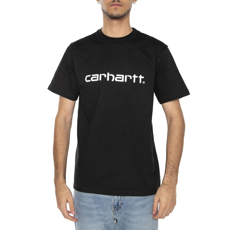 S/S Script T-Shirt Black / White - Maglietta Girocollo Uomo Nera I035700.0D2XX  CARHARTT WIP 