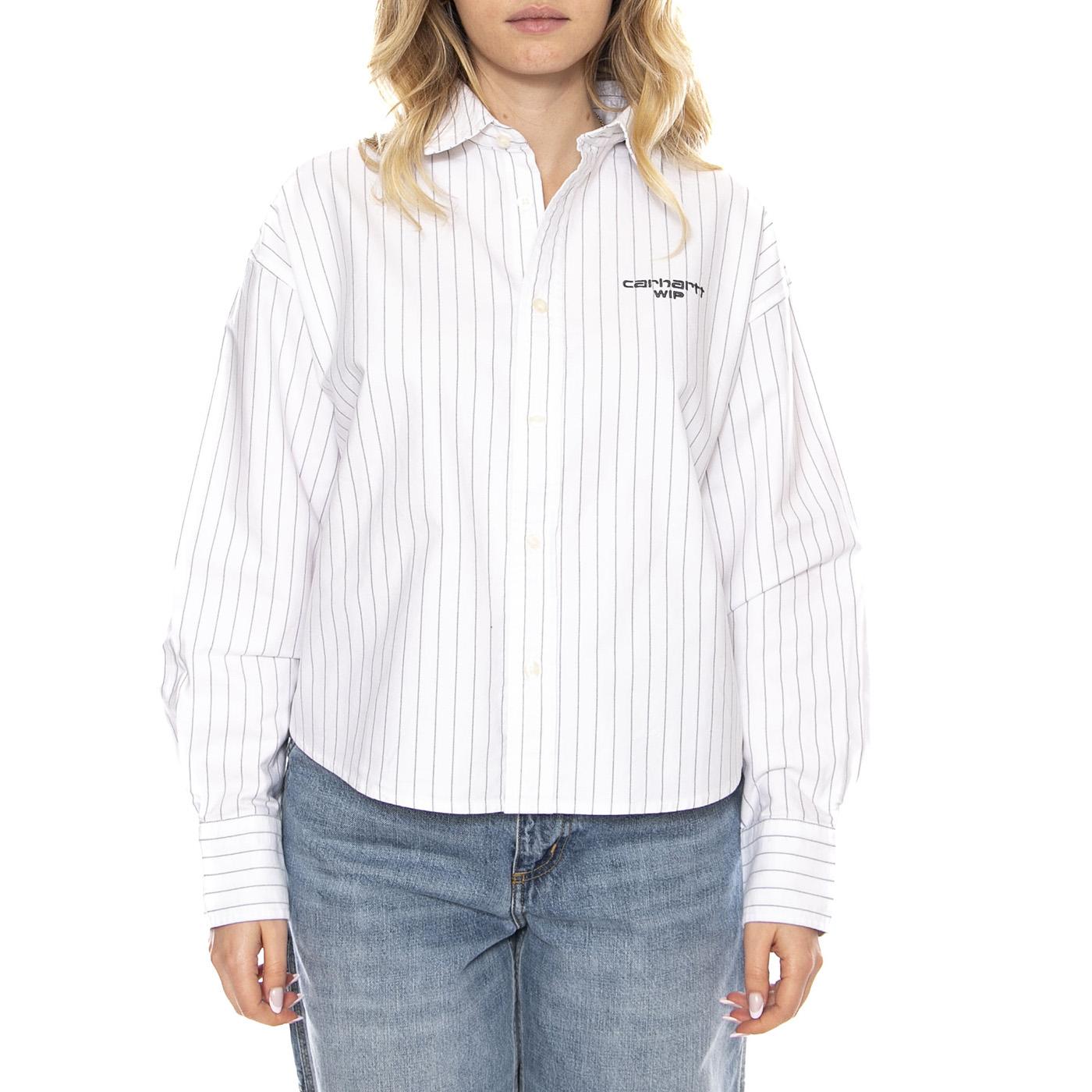 W Carhartt Cassel Shirt - Cassel Stripe White / Black - Camicia Donna I035299_35G_XX . CARHARTT WIP 