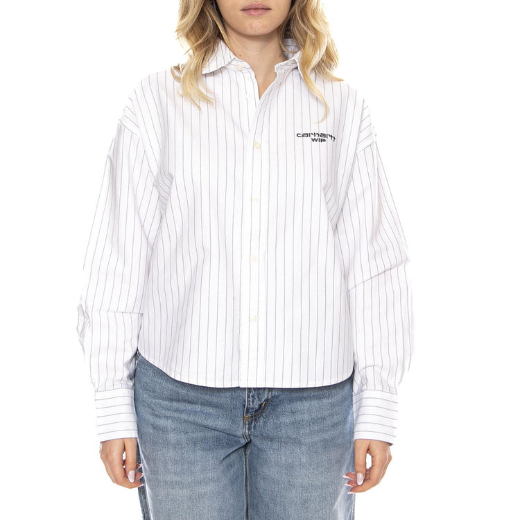 W Carhartt Cassel Shirt - Cassel Stripe White / Black - Camicia Donna I035299_35G_XX . CARHARTT WIP 
