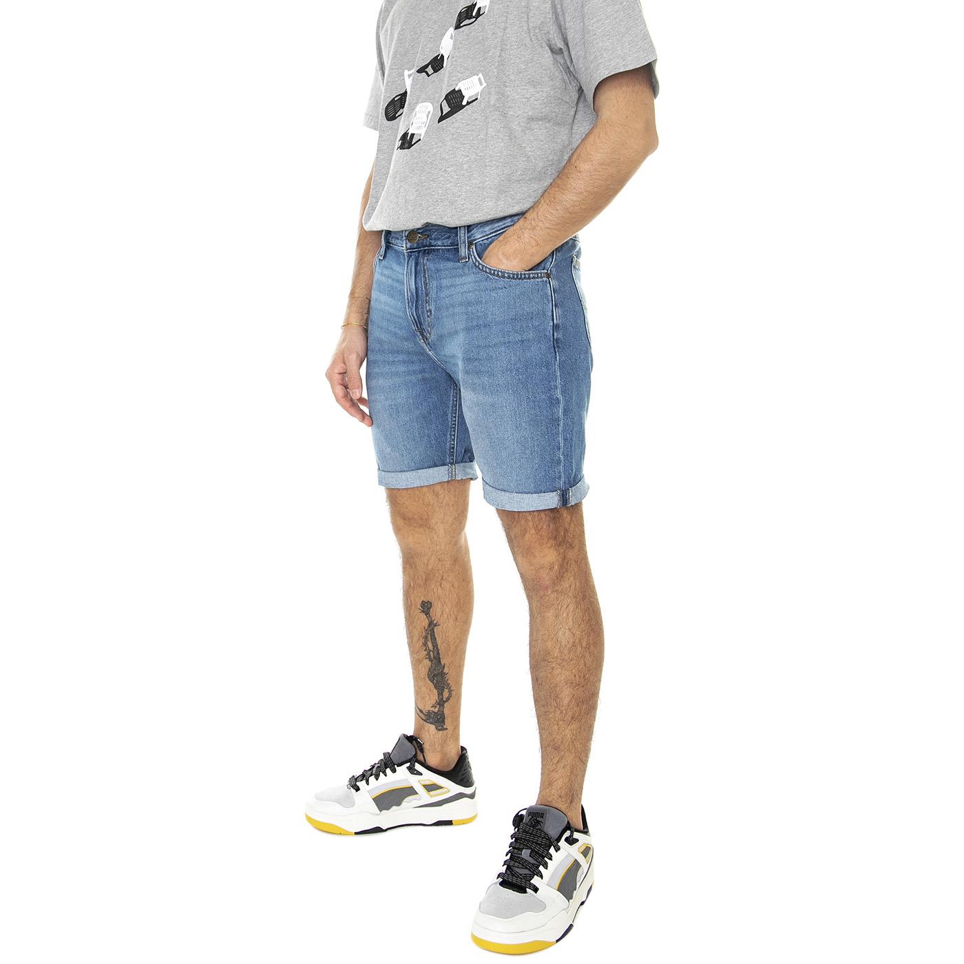 M' Rider Short Blue Bird Mid Worn Blue - Bermuda Denim Jeans Uomo Blu L73FHVB6  LEE 