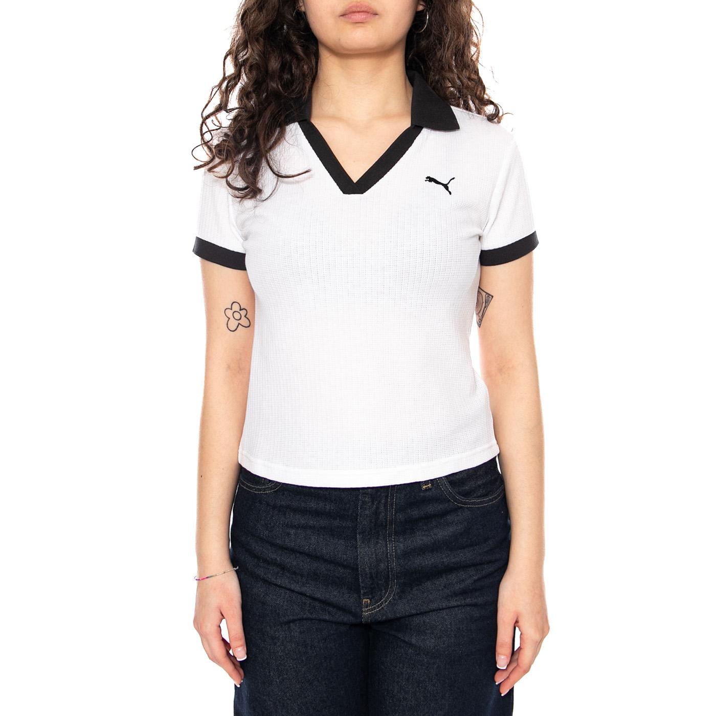 WARDROBE ESS Polo - Polo Donna Bianca con Logo Puma 635395 02 PUMA 
