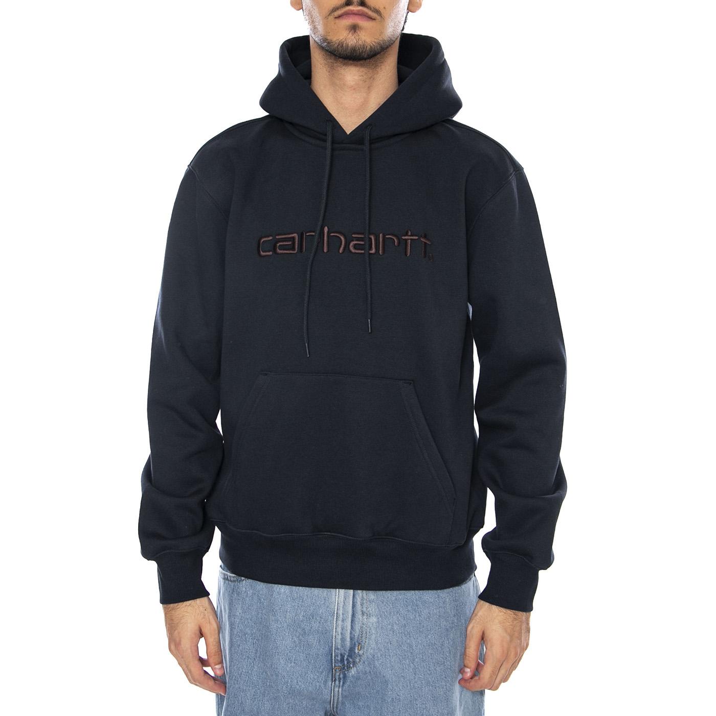 Hooded Carhartt Sweat Deep Night / Palisander - Felpa con Cappuccio Uomo Blu I030547.38CXX  CARHARTT WIP 