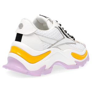 Zoomz White / Lavend - Scarpe Stringate Profilo Basso Donna Bianche / Multi SMPZOOMZ-WHT  STEVE MADDEN 