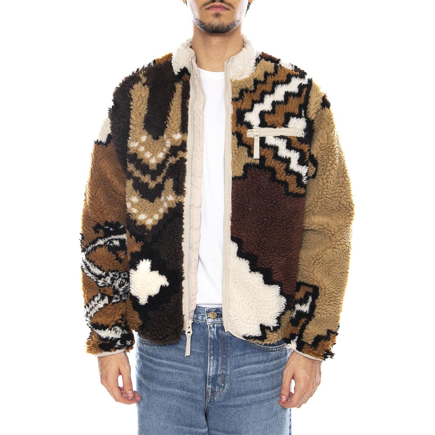 Moroccan Rug Sherpa Jacket Brown Multi - Giacca Uomo Multicolore 121800575 BWM OBEY 