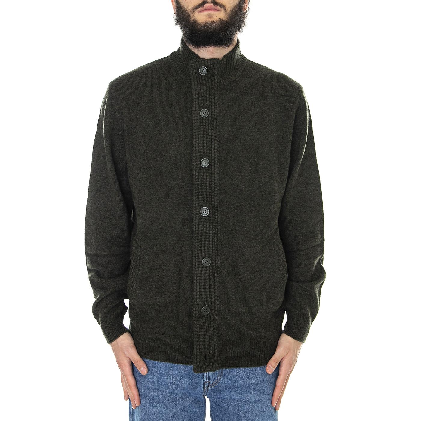 Patch Zip Thru Seaweed - Cardigan Uomo Verde FW22-MKN0731-GN73  BARBOUR 