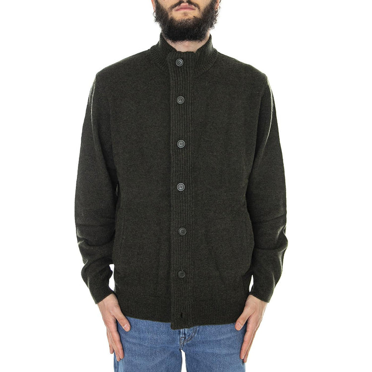 Patch Zip Thru Seaweed - Cardigan Uomo Verde FW22-MKN0731-GN73  BARBOUR 