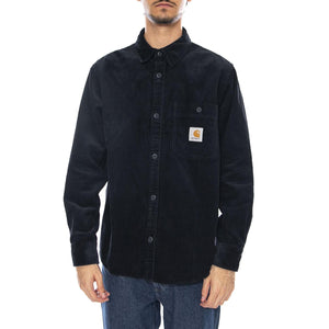 L/S Flint Shirt Deep Night - Camicia Uomo Blu I035837.J0XX  CARHARTT WIP 