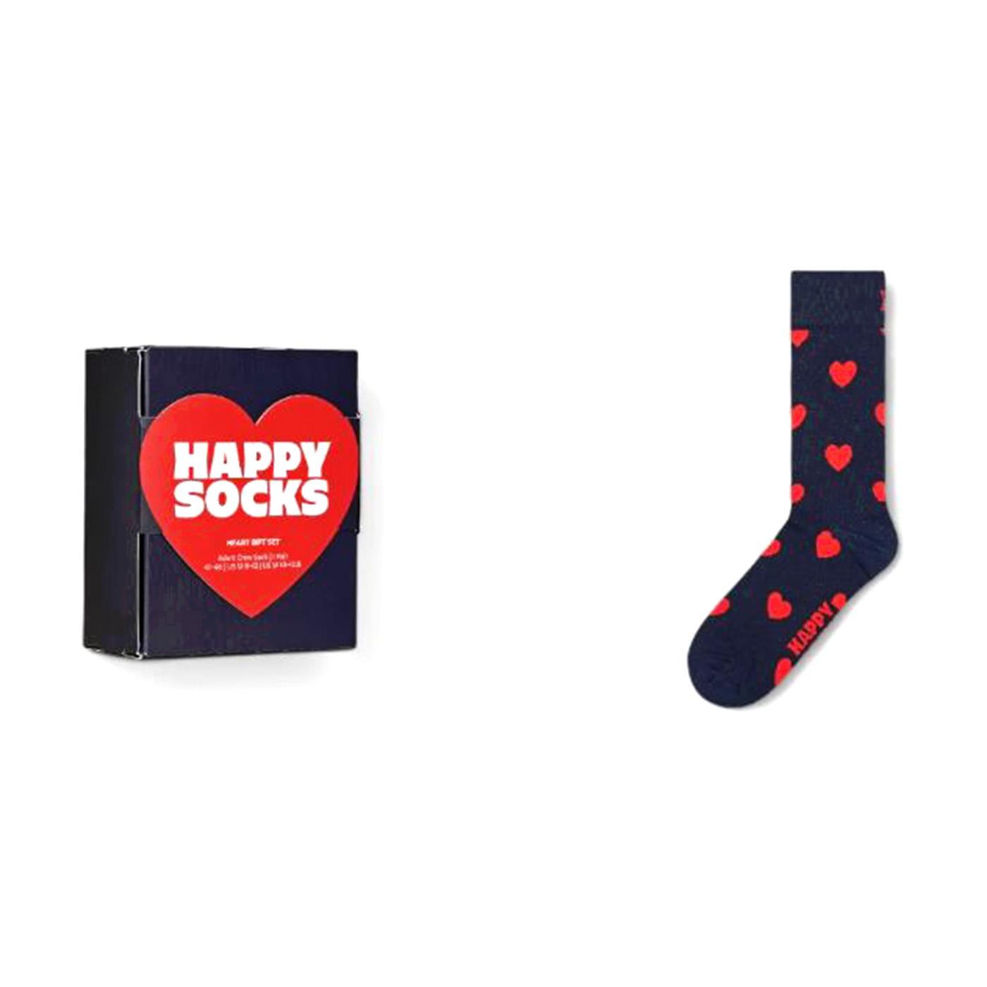 1-Pack Heart Sock Gift Set Navy - Calzini Multicolore P000867-NAVY  HAPPY SOCKS 