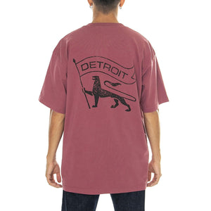 S/S Stamp T-Shirt Dusty Fuchsia / Black stone washed - Maglietta Girocollo Uomo Bordeaux I033670.2B006  CARHARTT WIP 