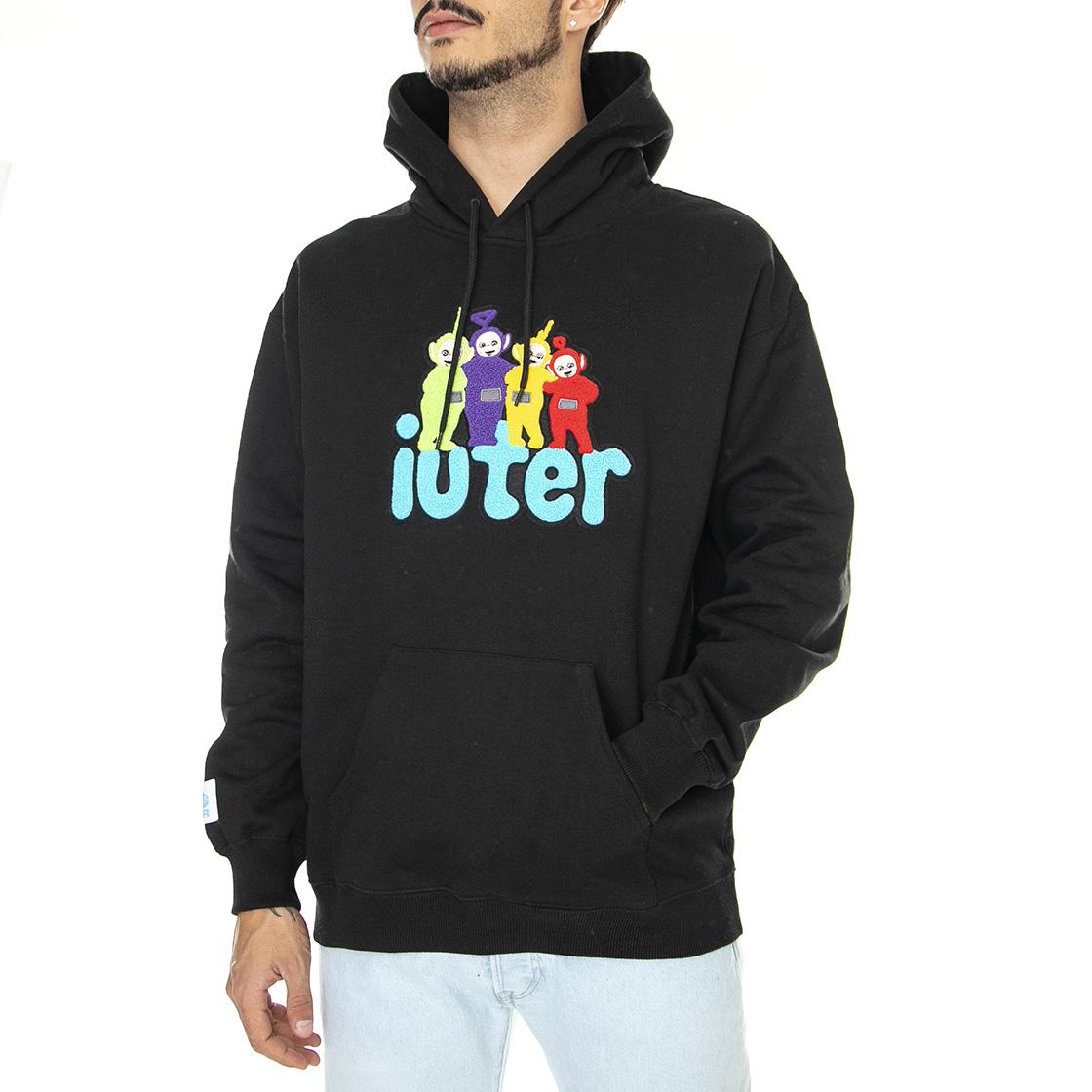 Teletubbies Patch Hoodie Black - Felpa con Cappuccio Uomo Nera 22WISH45-BLACK  IUTER 
