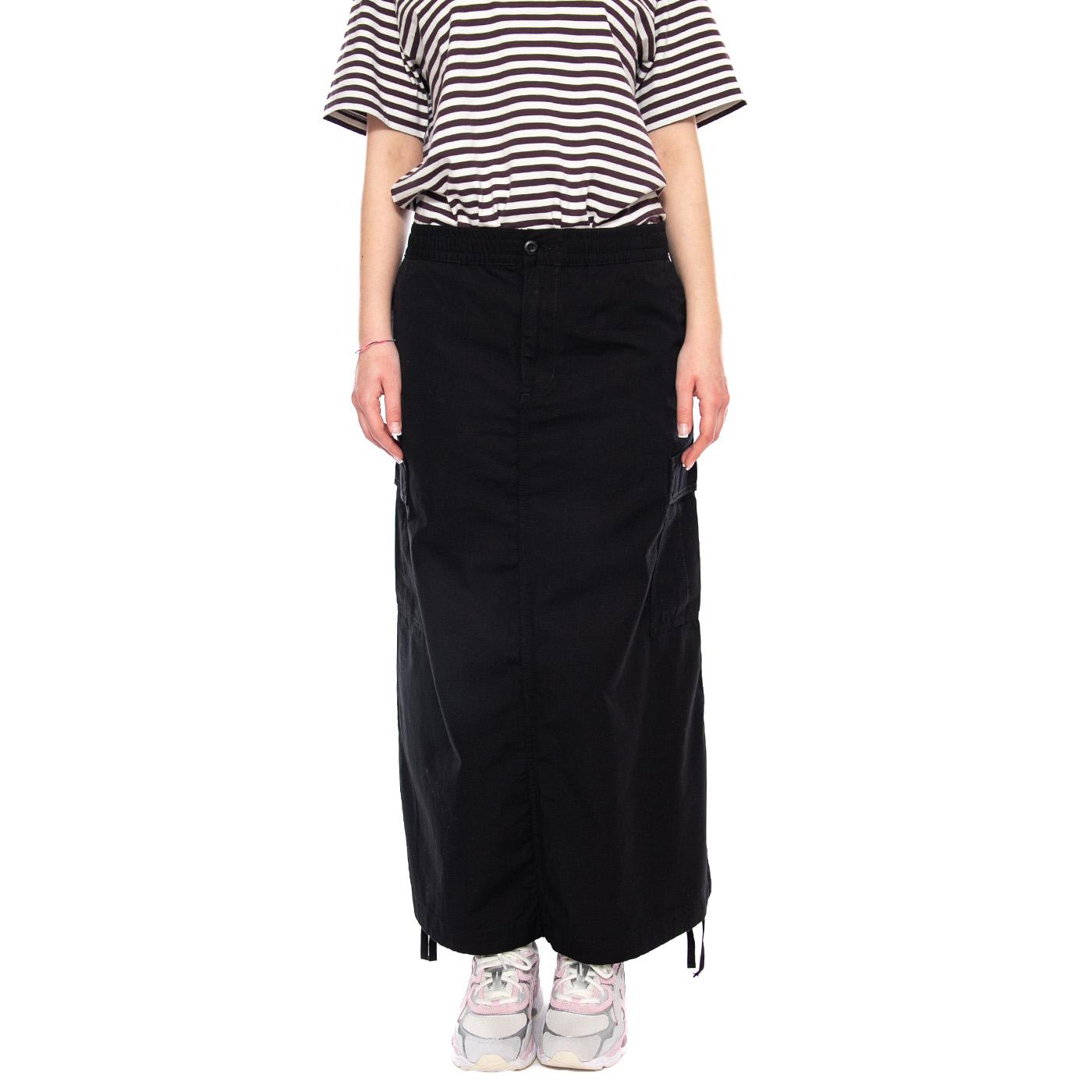 W' Cargo Skirt Long Black rinsed - Gonna Nera I033823.8902 . CARHARTT WIP 
