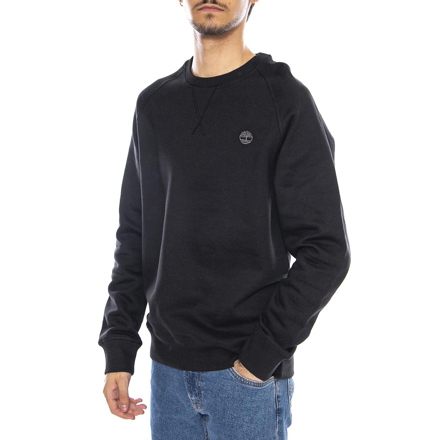 Exeter River Brushed Back Crew Sweatshirt Black - Felpa Girocollo Uomo Nera TB0A2BN KX651 TIMBERLAND 