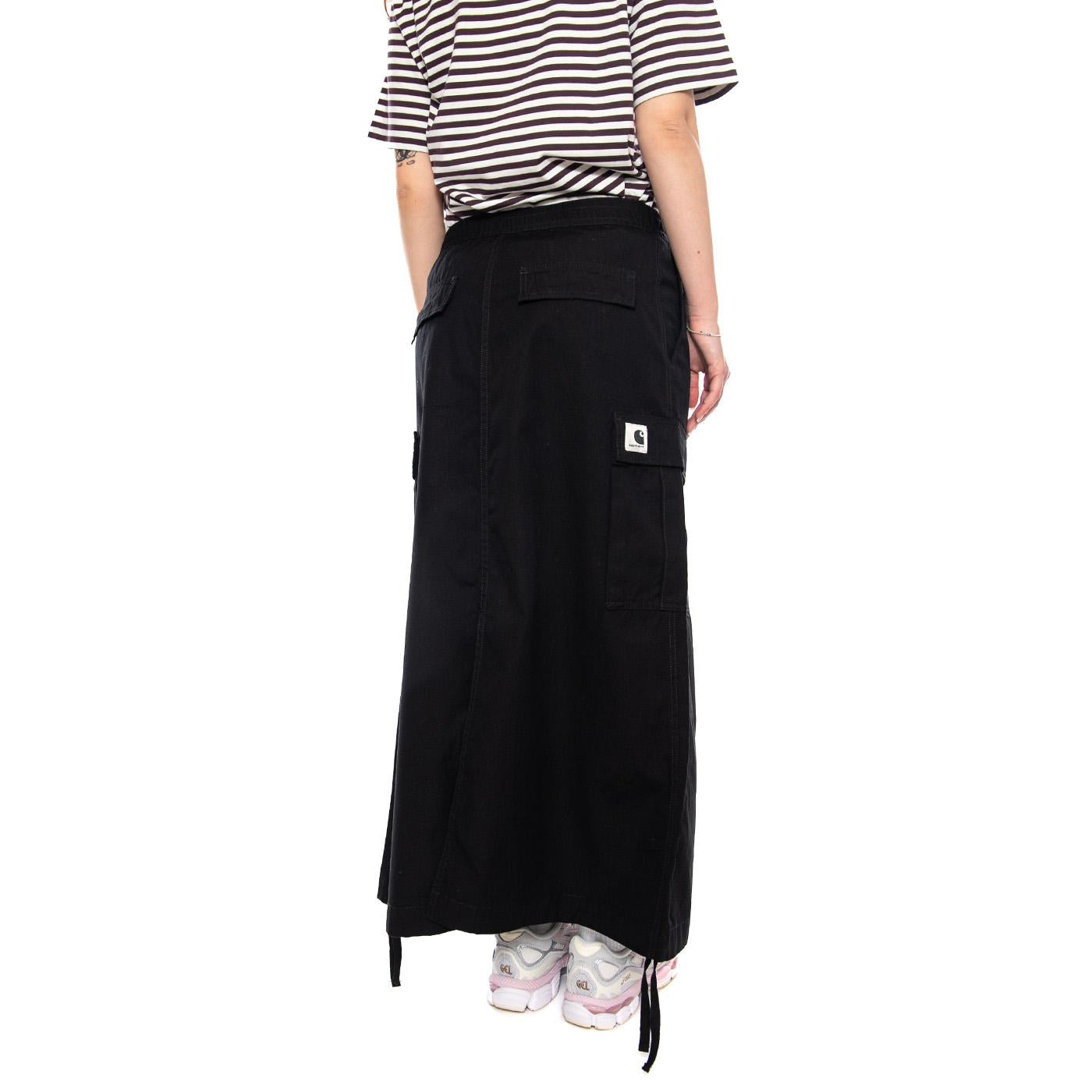 W' Cargo Skirt Long Black rinsed - Gonna Nera I033823.8902 . CARHARTT WIP 