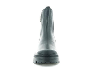 Pallabase Chelsea Leather Black / Black - Scarpe Stringate Profilo Alto Donna Nere PAS97970-001-M  PALLADIUM 