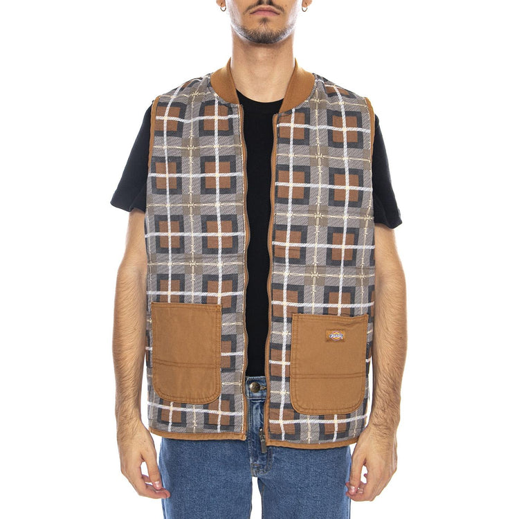 THRASHER X DICKIES Vest Brown Duck - Gilet Smanicato Uomo Marrone DK0A88IT0BD1  DICKIES 