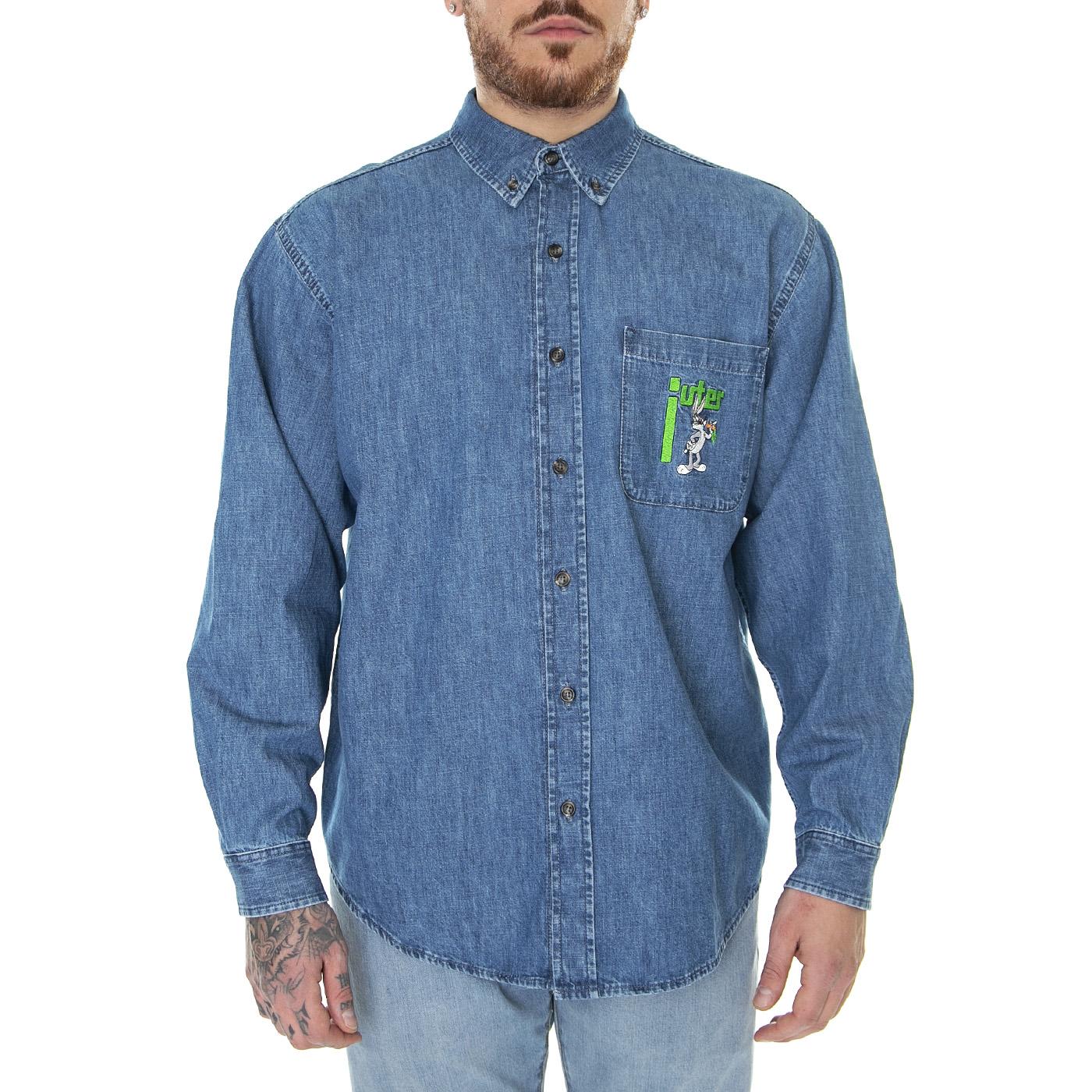 Looney Tunes Denim Shirt Light Blue - Camicia Denim Jeans Uomo Blu 23SIHR53-LIGHT BLUE  IUTER 
