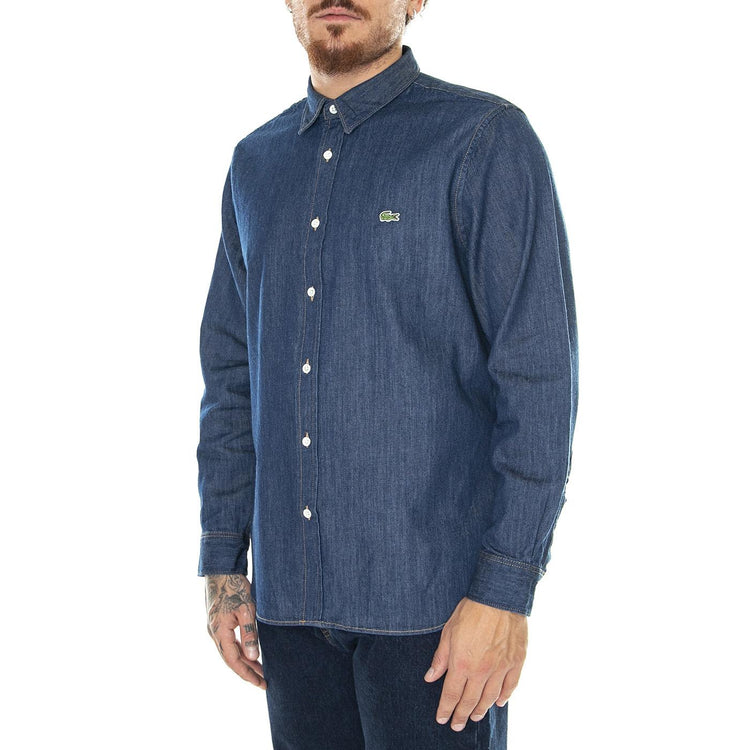 M' Camicia M/L CH0197-QJH Blue Shirt - Camicia Denim Jeans Uomo Blu CH0197-QJH  LACOSTE 