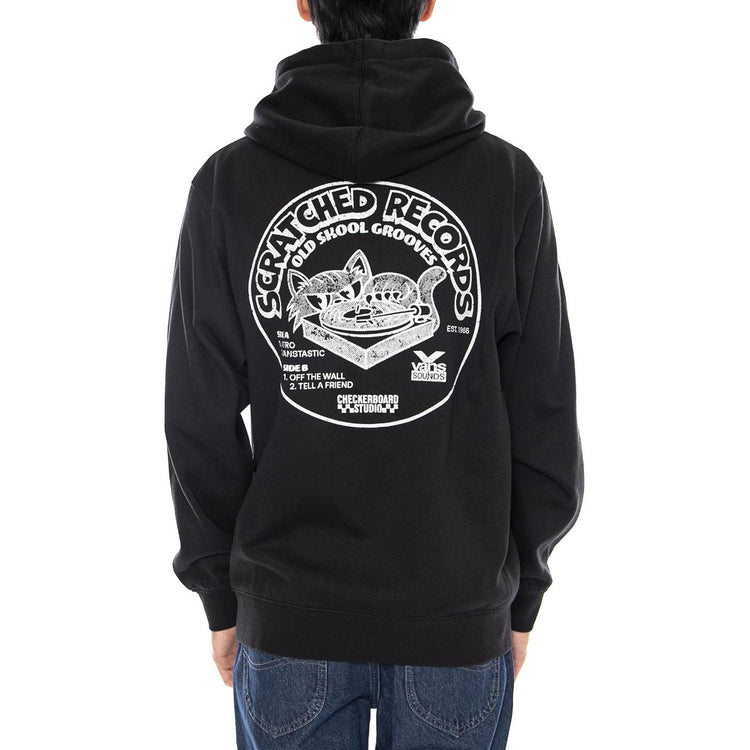 Scratched Records Pullover Hoodie Black - Felpa con Cappuccio Uomo Nera VN000PA9 BLK1 VANS 