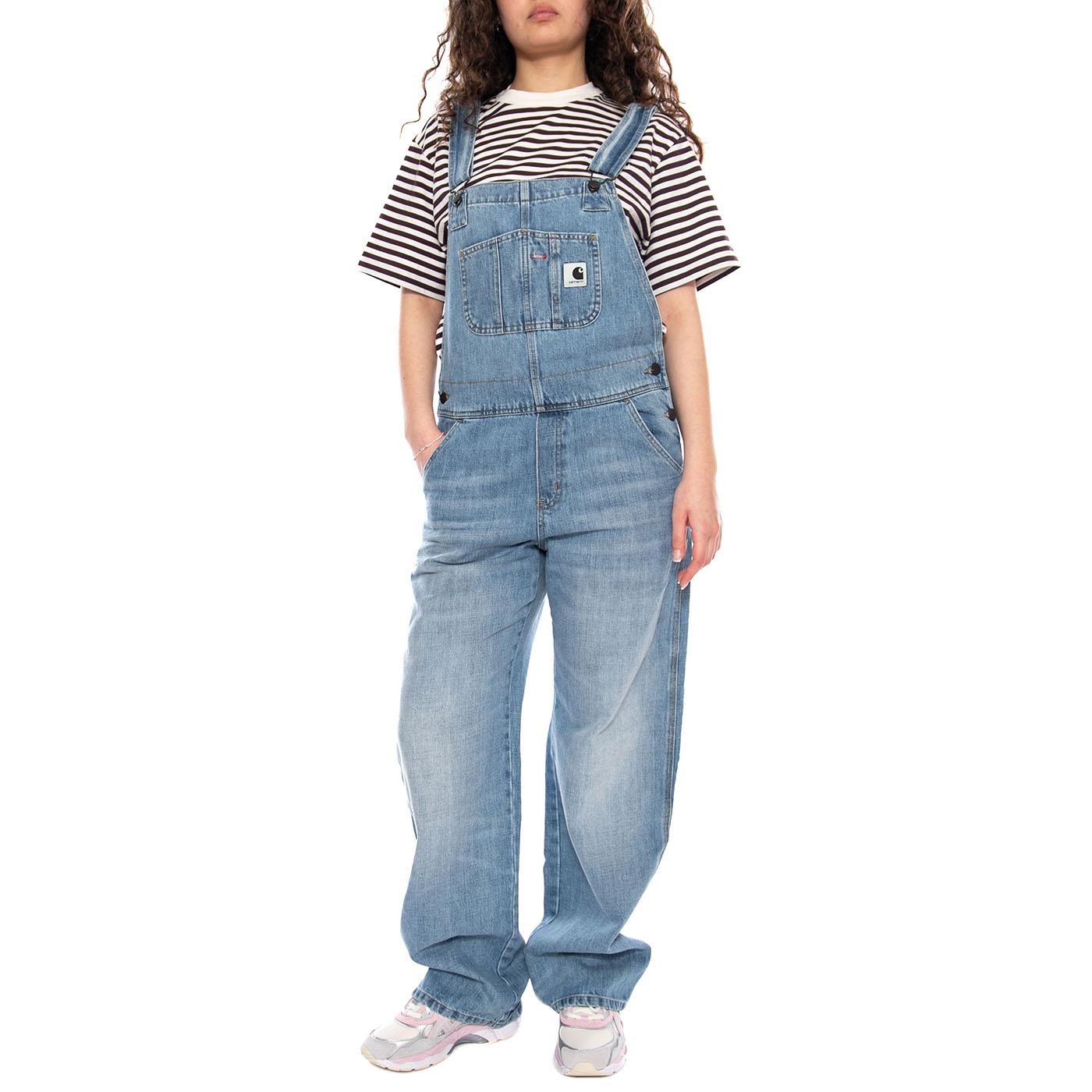 W' Bib Overall Straight Blue - Salopette Donna Blu I036597 01UR CARHARTT WIP 