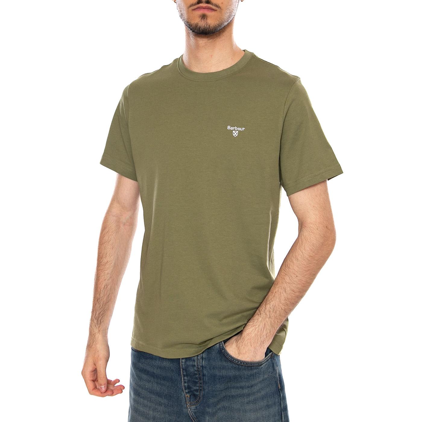 ESSENTIAL SPORTS TEE BURNT OLIVE - Maglietta Girocollo Uomo Verde MTS0331 OL39 BARBOUR 
