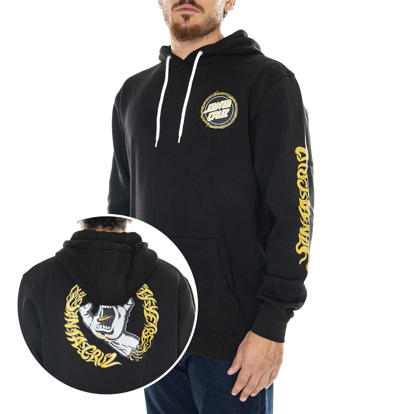 M' Screaming 50 Hood Black - Felpa con Cappuccio Uomo Nera Screaming 50 Hood Black  SANTA CRUZ 