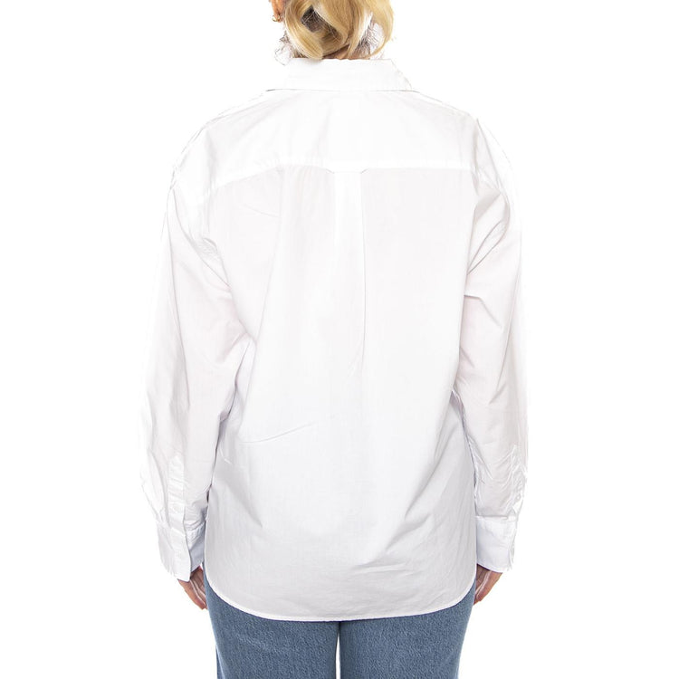 Harlie Boyfriend Shirt - Amari Stripe Chambray Blue 1 Poplin - Camicia Donna Bianca 001HM 0003 LEVIS 