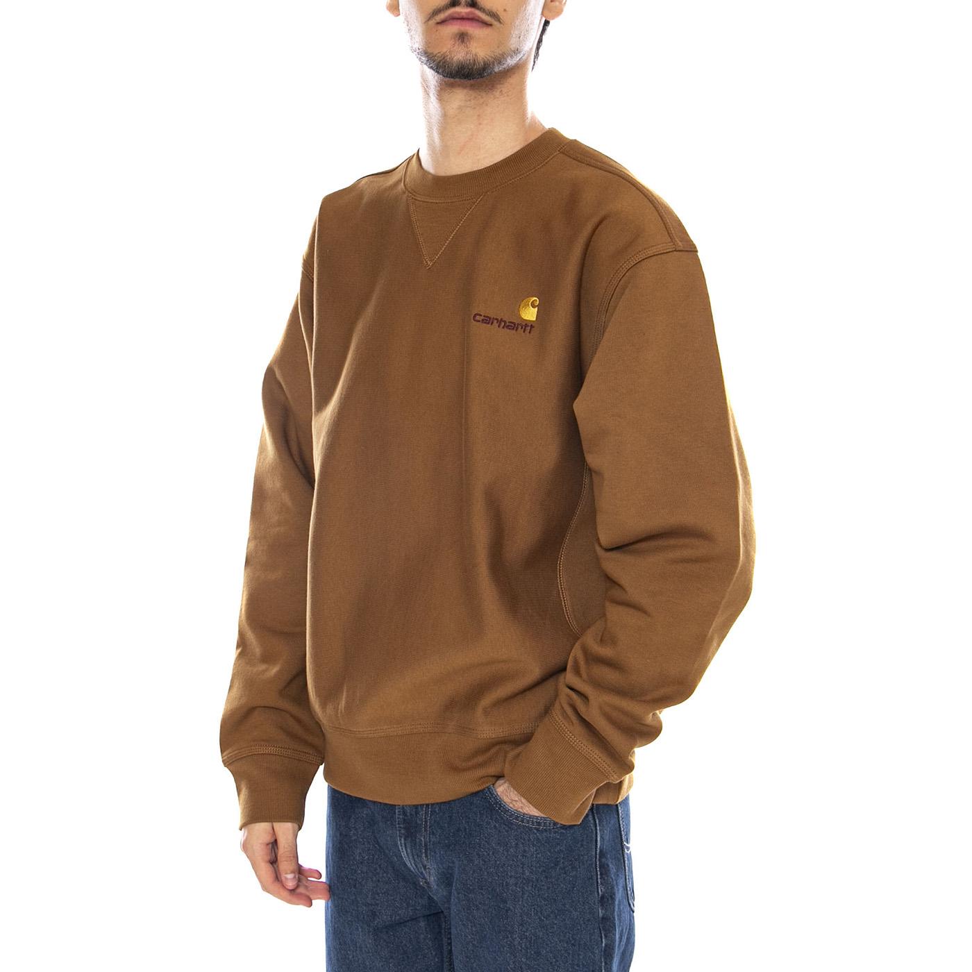 American Script Sweat Hamilton Brown - Felpa Girocollo Uomo Marrone I025475.HZXX  CARHARTT WIP 