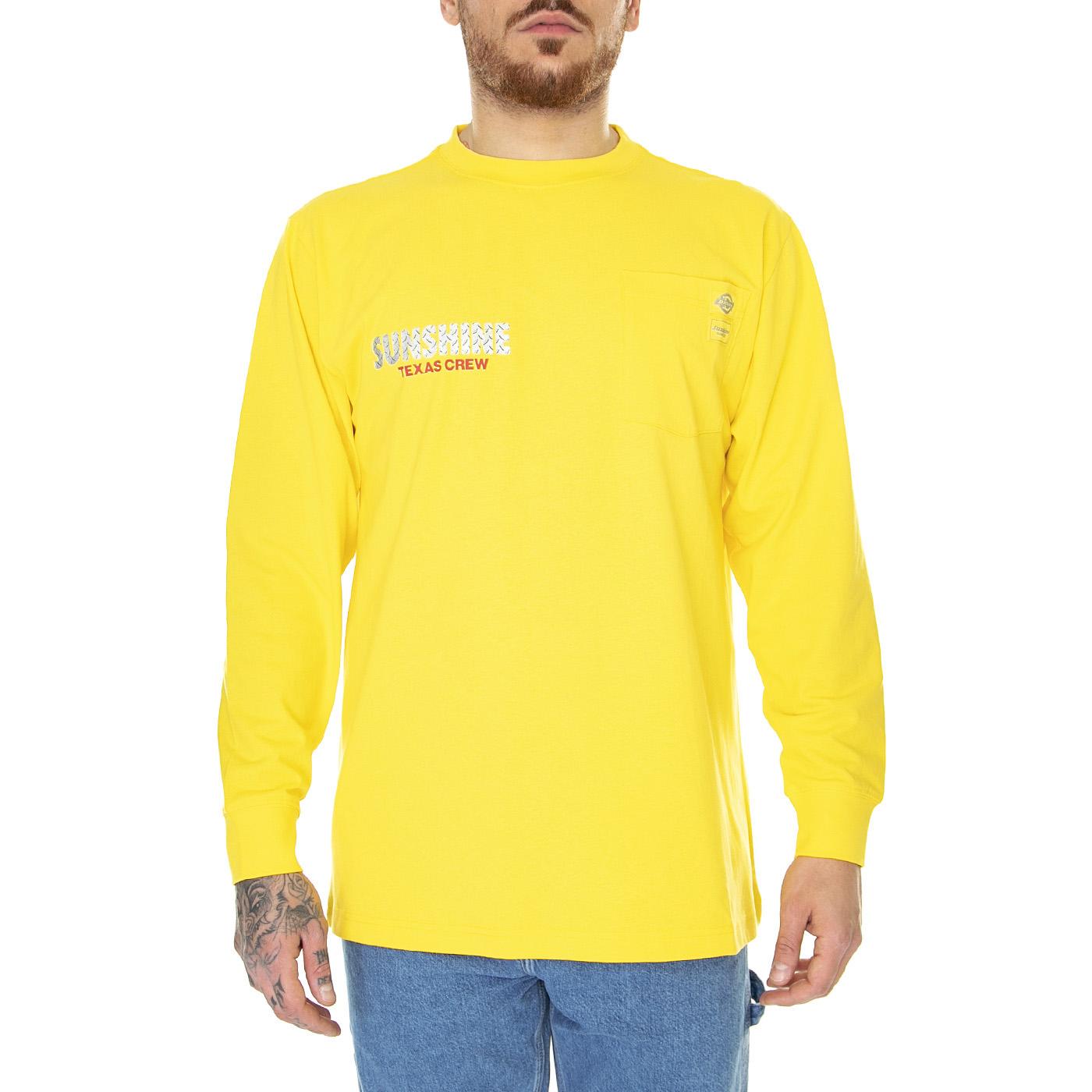 Nys LS Yexas Crew Tee Dark Yellow - Maglietta Maniche Lunghe Uomo Gialla DK0A4Y4GD621  DICKIES 