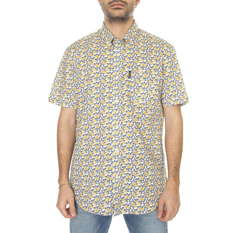 Block Botanical Print Butterscotch - Camicia Maniche Corte Uomo Multicolore 66665-452  BEN SHERMAN 