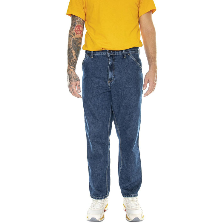 Single Knee Pant Blue /stone washed - Pantaloni Uomo Blu I032024.0106  CARHARTT WIP 