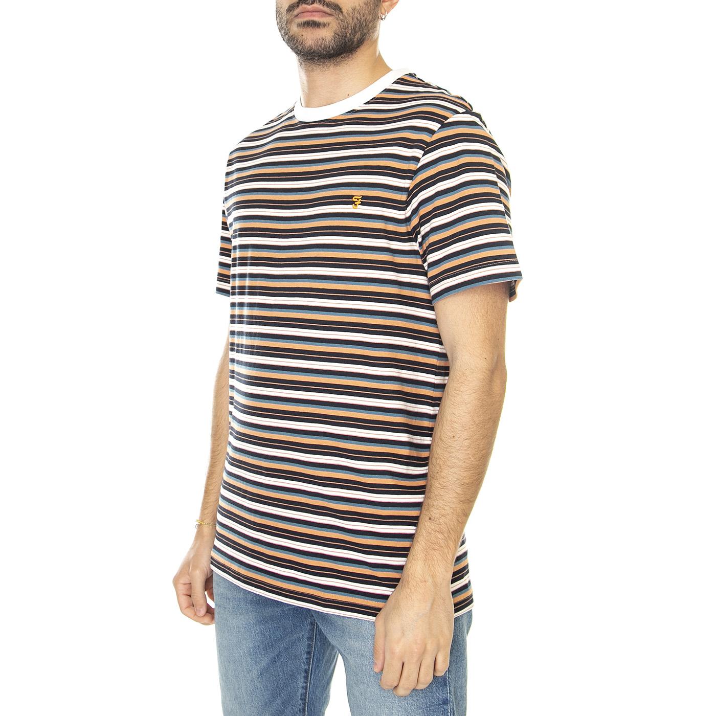 Zephir Multi Stripe SS Tee - Maglietta Girocollo Uomo Multicolore F4KSD008-814  FARAH 