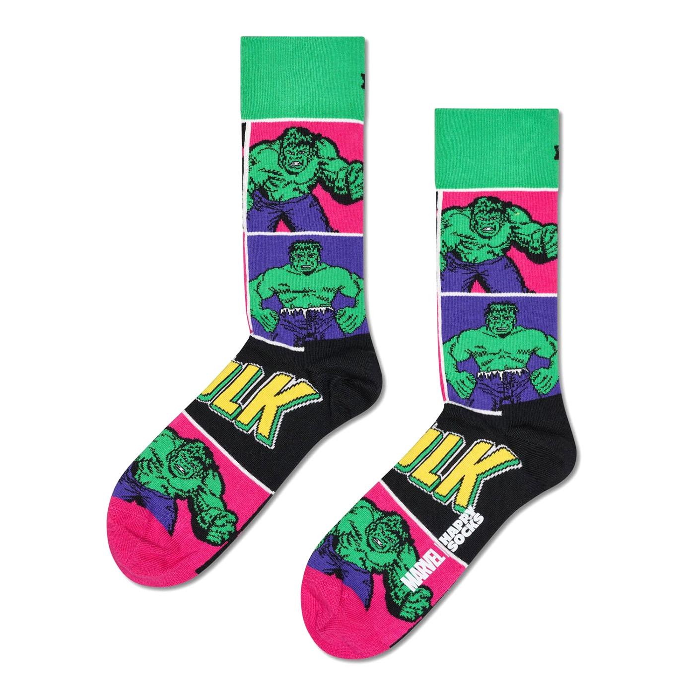 Marvel The Hulk Sock -- Calzini Uomo Multicolore P003590 GREEN HAPPY SOCKS 