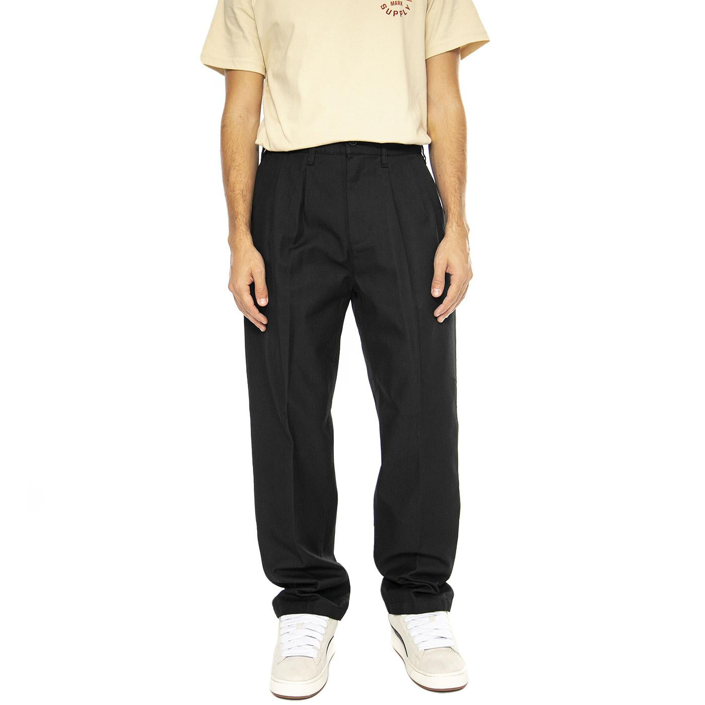 Fubar Pleated Pant Black - Pantaloni Uomo  Neri 142020241-BLACK  OBEY 